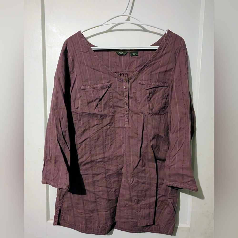 Eddie Bauer Mauve Boho Blouse